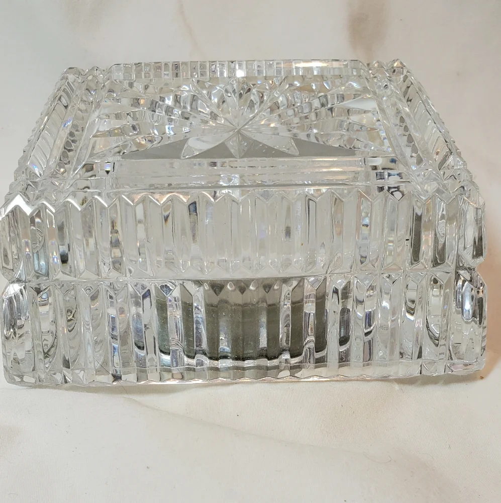 Waterford Crystal Desk Clock - Elegant White and Silver Design Mantle Shelf EUC
